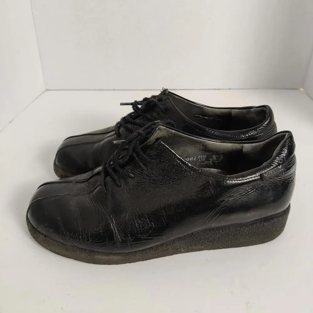 Mephisto Black Patent Leather Shoes Size US 7 Vintage Orthopedic - Picture 6 of 9